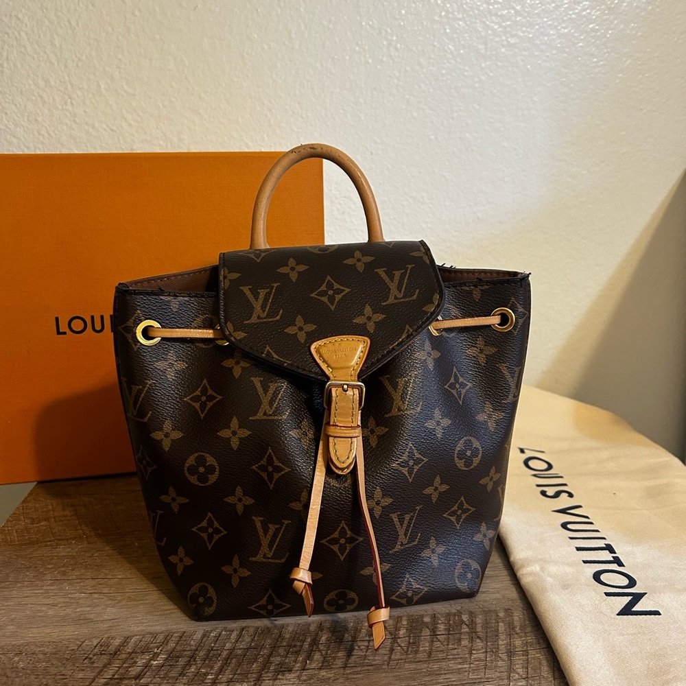 Louis Vuitton Tan and Brown Backpack with Iconic Design